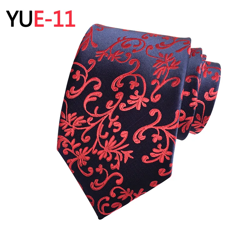 Necktie Мужской Жаккардовый клетчатый цветок Пейсли Свадебный Праздничный узкий галстук на шею из полиэстера 8 см Шелковый Цветочный деловой подарок галстук - Цвет: Necktie