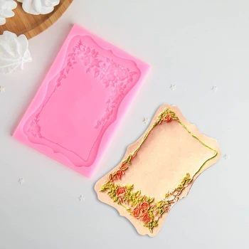 

Mold 15.5 × 10.5 cm "Frame with roses", color pink