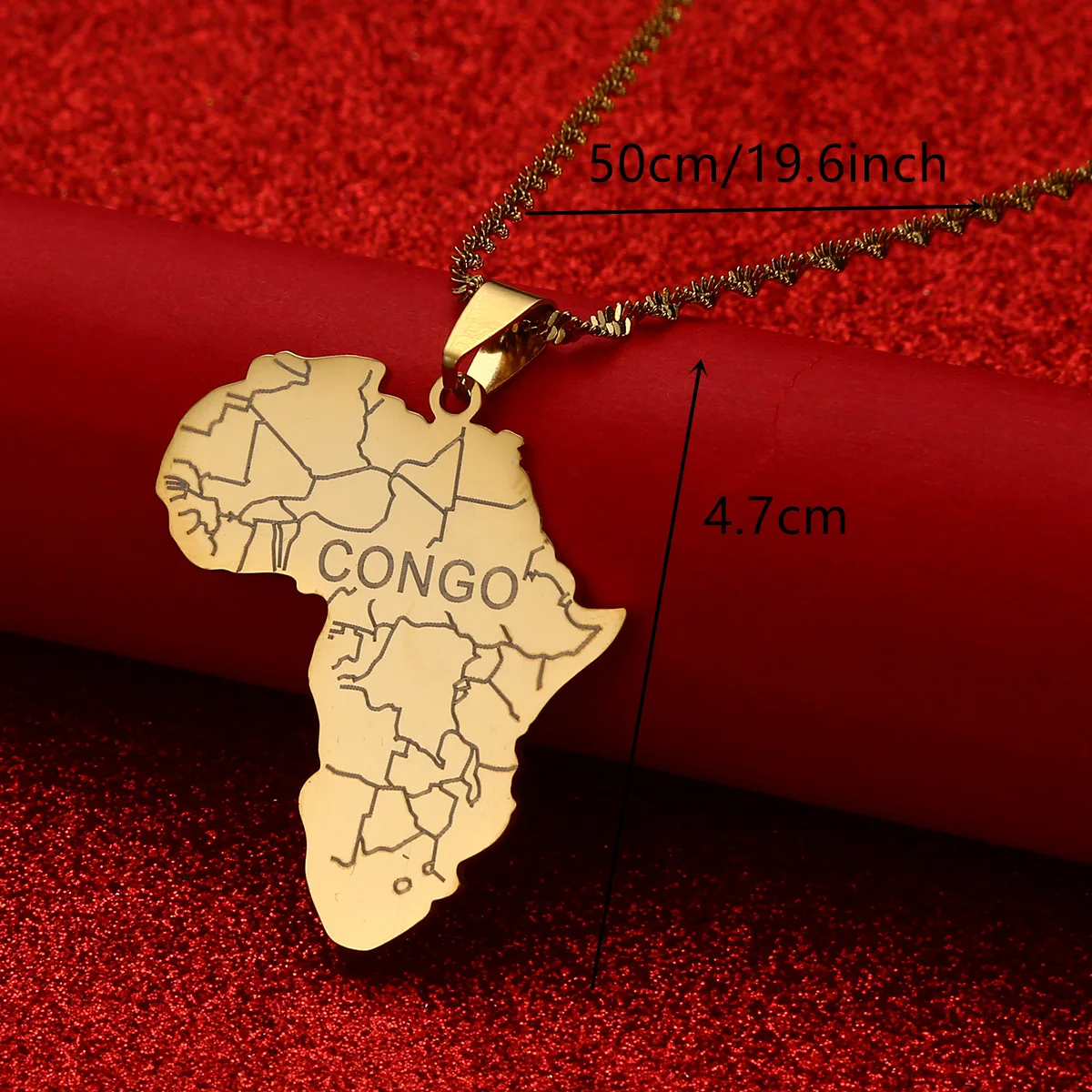 Нержавеющая сталь Африка Мода карта с Congo подвески ожерелья для женщин мужчин карты Африки Шарм ювелирные изделия