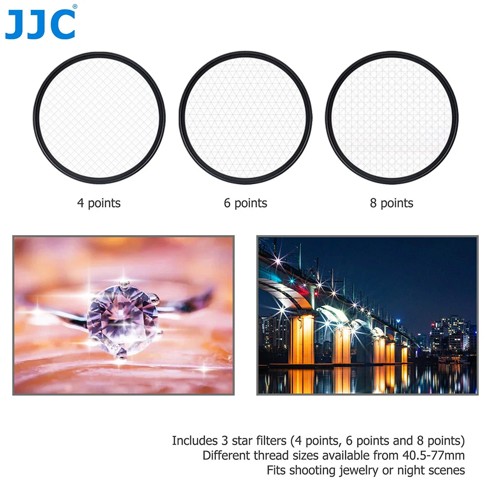 Conjunto de Filtro com Lente Acessório para Canon Estrela Filtro Case Carteira Variável 4 6 8 Linhas Fotografia Nikon Sony Olympus Pentax Jjc - Image 2