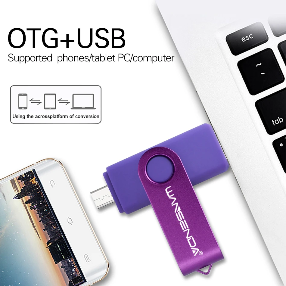 WANSENDA OTG USB флеш-накопитель USB 3,0 высокоскоростной флеш-накопитель 16 ГБ 32 ГБ 64 Гб 128 ГБ 256 ГБ Микро-флеш-накопитель USB флеш-накопитель