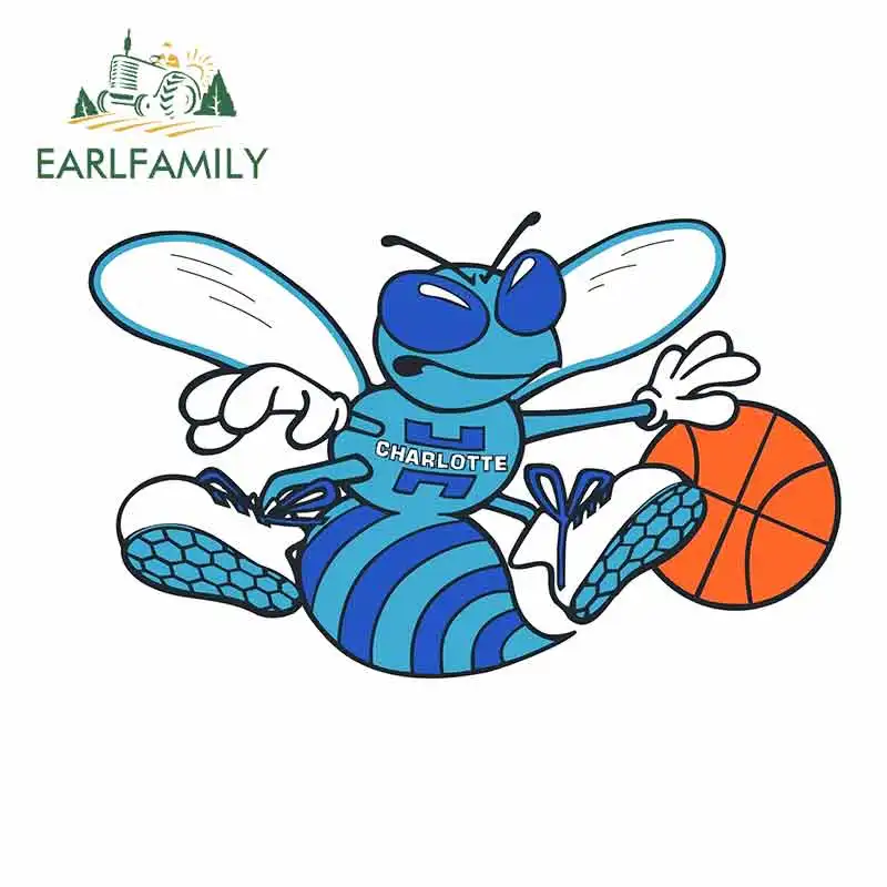 EARLFAMILY 13 см x 8,1 см для Charlotte Hornets Oem Мультяшные виниловые наклейки на машину JDM бампер багажник грузовик графика водонепроницаемый аниме