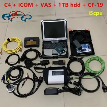 

auto raceobd scanner mb star c4 diagnosis sd connect +icom a2 for bmw + vas 5054a 3in1 hdd with laptop cf19 i5cpu touch 4g pc