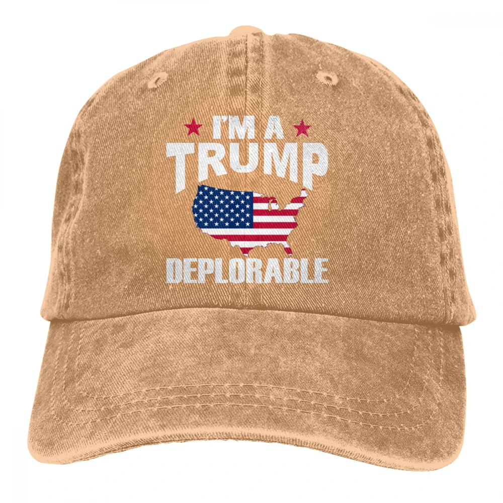 I A TRUMP плачевный Casquette глубокий Хизер унисекс Мужские Женские джинсовые бейсболка с ремешком кепки Регулируемый Гольф папа шляпа - Цвет: Хаки