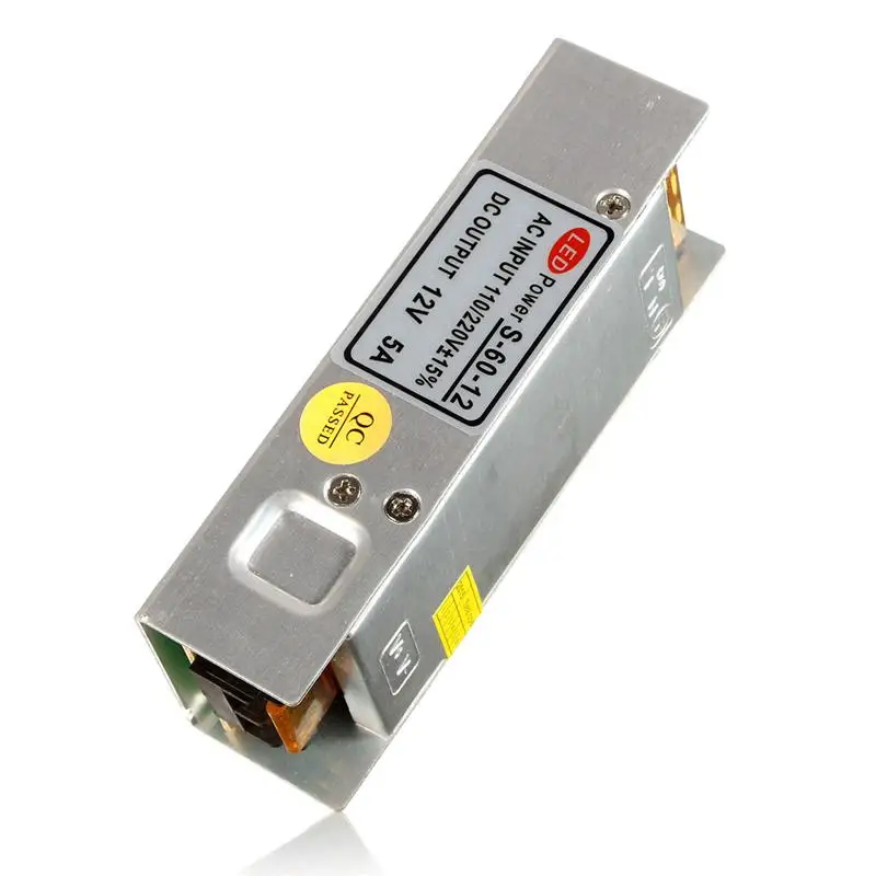 12V 5A 60W неводонепроницаемые Трансформаторы освещения Светодиодный драйвер питания переключающая планка 3528 5050 аксессуары освещения