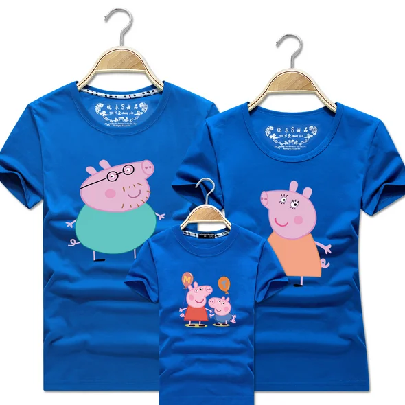 Одинаковые комплекты для семьи; футболки с принтом в мультипликационном стиле для влюбленных пар; Одинаковая одежда; футболки для мамы и дочки, папы и сына