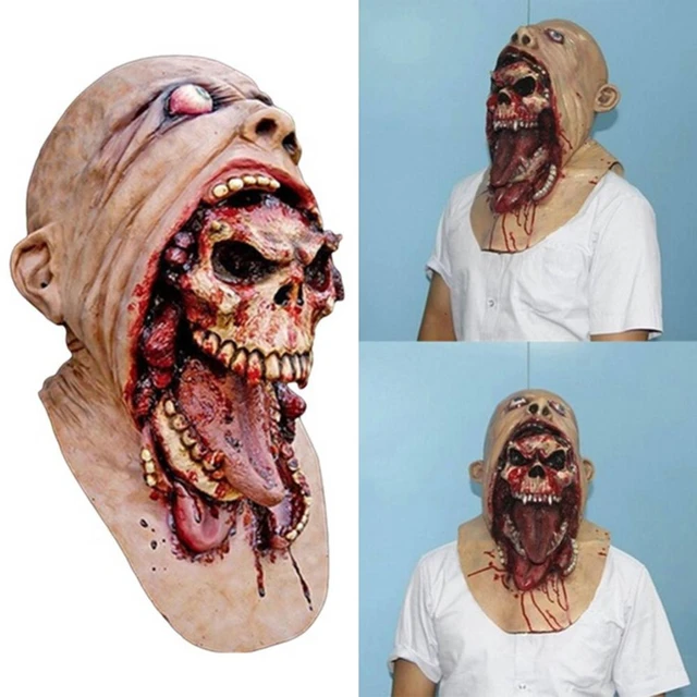 Halloween spaventoso cranio copricapo fusione viso lattice adulto maschera  di Zombie sanguinosa Halloween spaventoso Cosplay Prop Costume Party  decorazioni fai da te - AliExpress