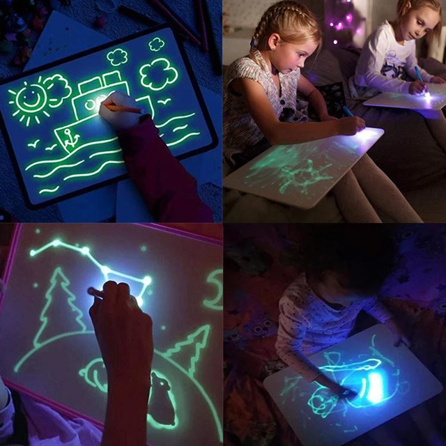 3D Luminous Light Board Battery Powered Colorful DIY Doodle Light Drawing  Board for Children Educational Toy - AliExpress