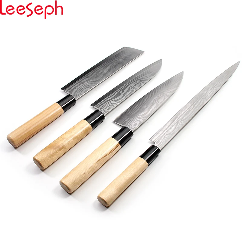 Японский кухонный нож шеф повара суши и сашими набор из 4 шт.|chef knife set|sushi setknife set |