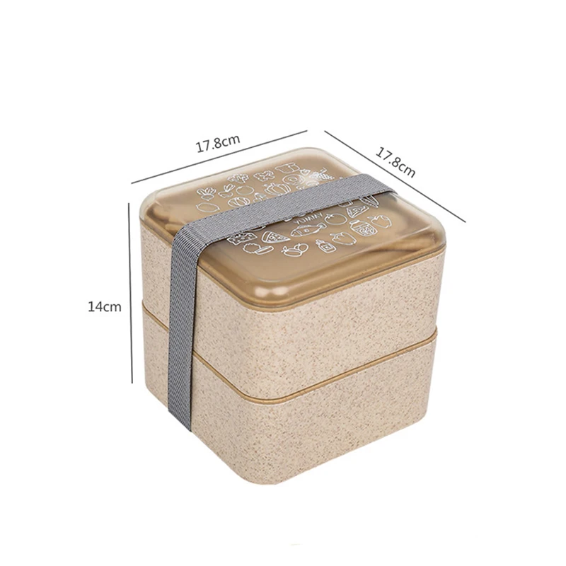 KitchenAce портативный пищевой пластиковый двухэтажный Bento Box тепловой беспорядок Олово офис Пикник путешествия Герметичный Термос Ланч-бокс