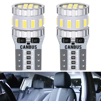 

2x LED W5W T10 Canbus No Erro Light Bulbs for BMW Audi Mercedes Car Interior Reading Parking Lights White 168 192 12V 18SMD 3014