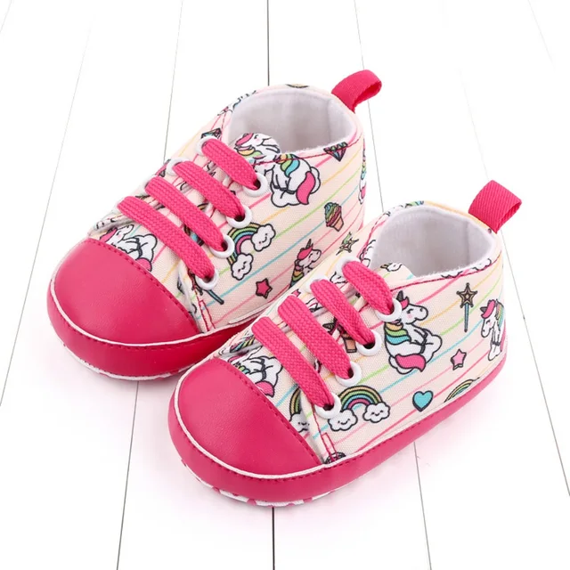 Baby Boys Girls  Soft-soled Toddler Infant First Walkers Cartoon Canvas Pattern Casual Sneaker Shoes Lace-up Shoe New Arrival 4
