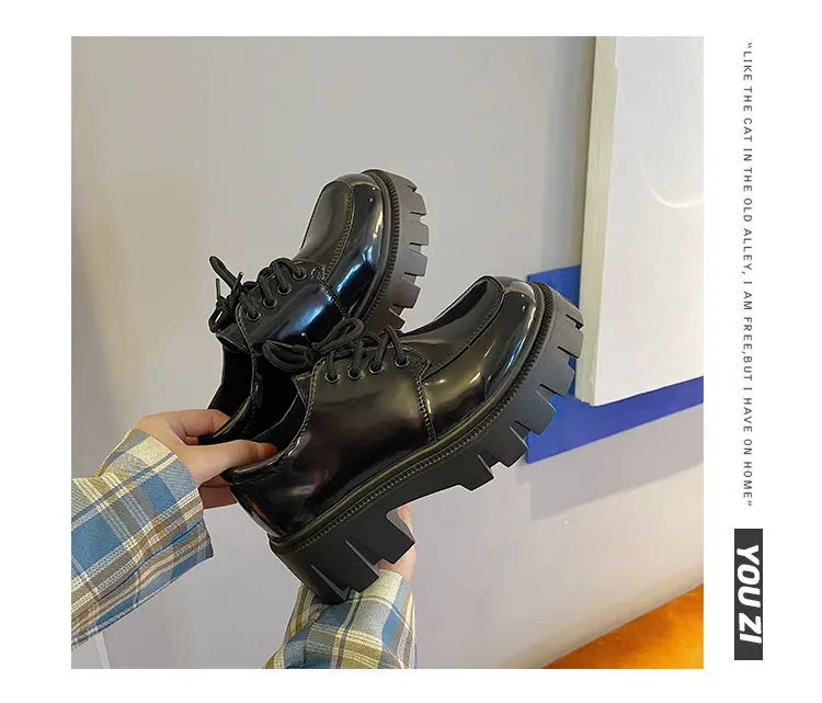 Black Vintage oxford platform Shoes Women Spring autumn Fashion Comfortable Leather Platform Oxfords Loafers Casual Boat Shoes Black Vintage oxford platform Shoes Women Spring autumn Fashion Comfortable Leather Platform Oxfords Loafers Casual Boat Shoes