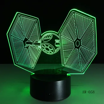 

Star Wars TIE Fighter Color Changing Light Cool Laser Engraved Light 3D Decor Lamps Creative Gifts for Children Birthday AW-058