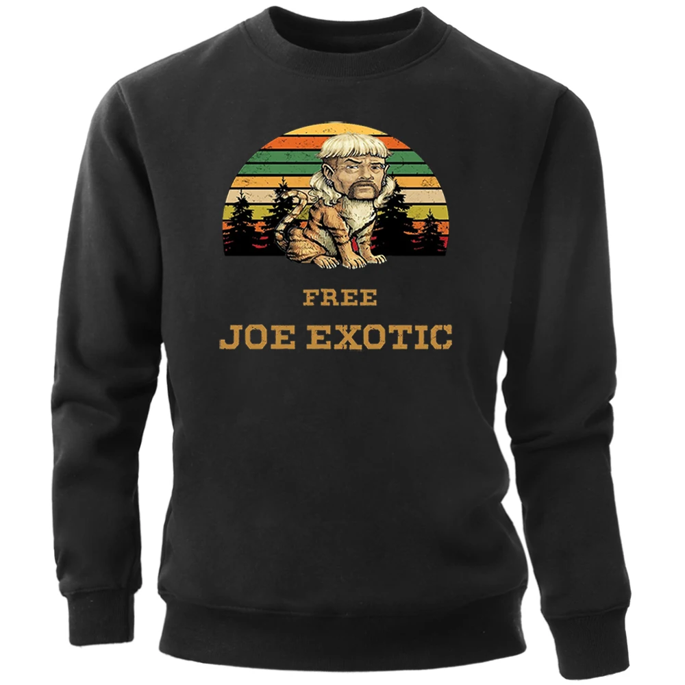 

Free Joe Exotic Hoodies Men Funny The Tiger King For President Pullover Sweatshirts Jumper Top Crewneck Hoody TV Show Streetwear