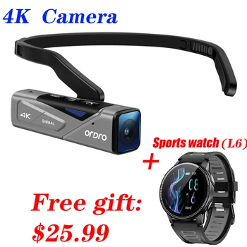 Cámara de vídeo 4K, videocámara Digital EP7 UHD 60fps deportes al aire libre Wearable Anti-vibración IP65 impermeable Camara Filmadora Vlog Cámara