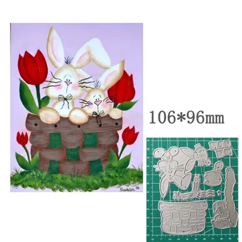 

106*96mm Bunny Rabbit Metal Cutting Dies Scrapbooking Album Paper Craft Handmade Card Stencil Dies