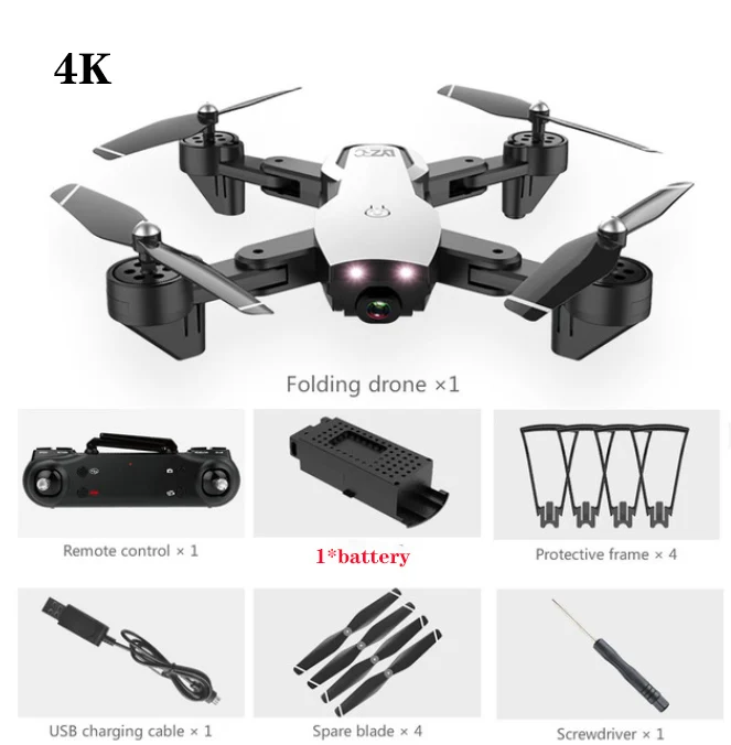 White 4K 1B L107 Дрон 4K 2,4G wifi FPV с широкоугольным двойным HD Вертолет камеры игрушка 20 минут долгое время полета складной портативный - Цвет: White 4K 1B