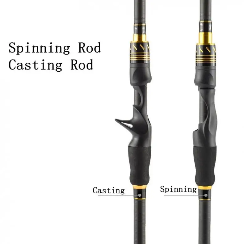 2.1m High Carbon Fiber Lure Fishing Rod Power MH Lightweight Spinning / Casting Fishing Pole