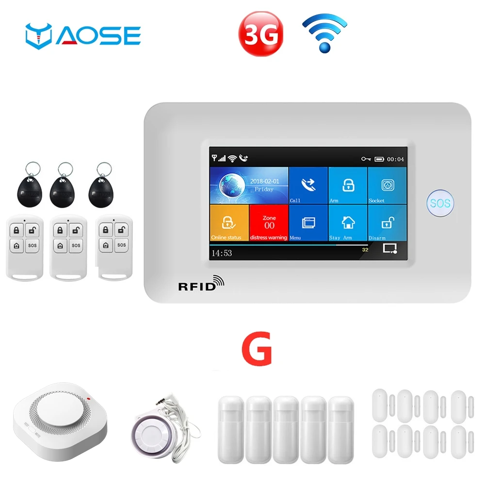 YAOSE 3G 433 МГц беспроводной WIFI GPRS сенсорный экран умный дом Охранная сигнализация