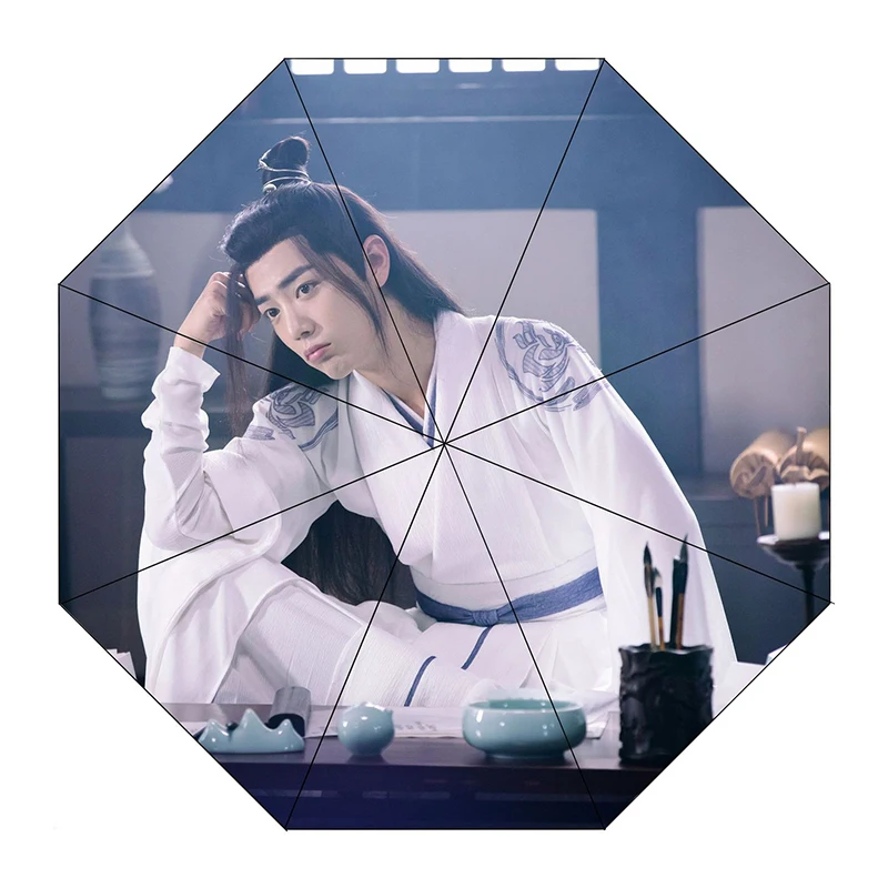 Wei WuXian Lan WangJi Чэнь Цин Лин автоматический зонтик не прирученный Xiao Zhan Wang Yibo анти-УФ Зонт коллекция вентиляторов - Цвет: 03