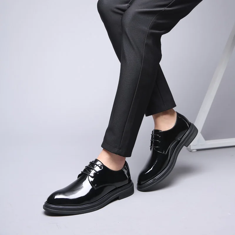 Мужская повседневная обувь; Zapatos De Hombre; мужская деловая кожаная обувь; Дизайнерские мужские ботинки; черные оксфорды на плоской подошве; размеры 37-45;% 6601