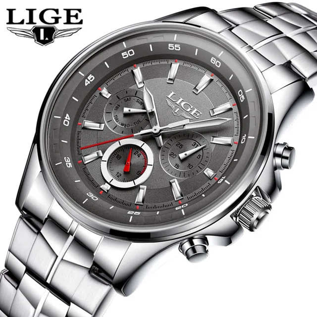 Reloj Hombre LIGE водонепроницаемые мужские часы люксовый бренд Кварцевые Спортивные Повседневные военные часы Мужские Relogio Masculino - Цвет: 5