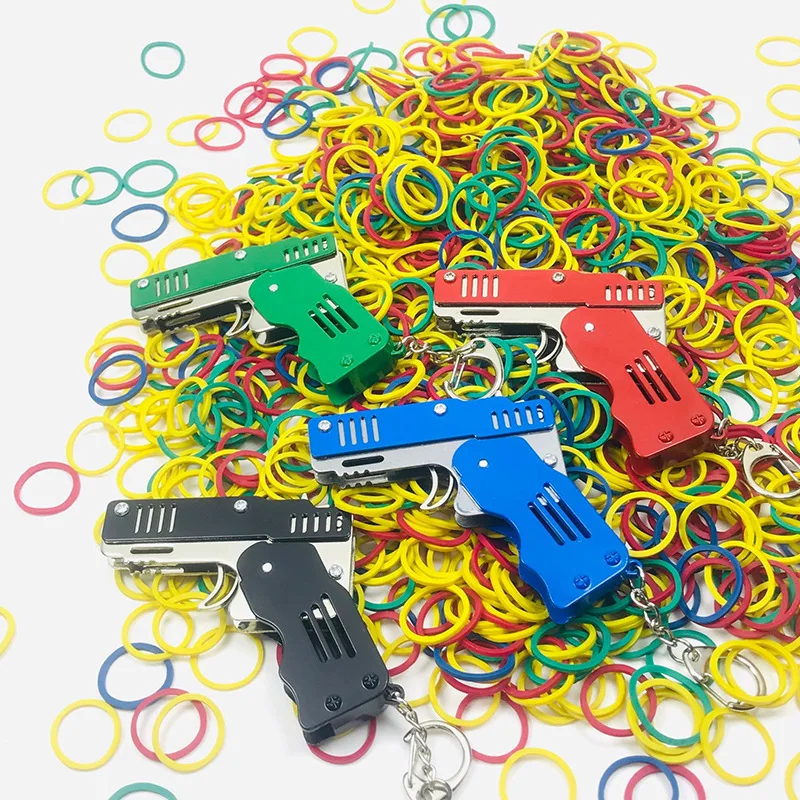 Rubber Band Gun Full Metal Folding Six Burst Toy