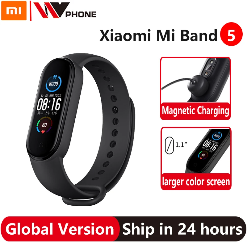 Xiaomi Mi Band 5 global version Smart Bracelet Color AMOLED Screen Smartband Fitness Traker Bluetooth Sport Waterproof