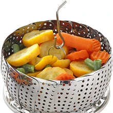Посуда для пароварки, корзина для приготовления пищи на пару, сетчатая Пароварка из нержавеющей стали, складная пищевая, фруктовая, овощная, пароварка из нержавеющей стали