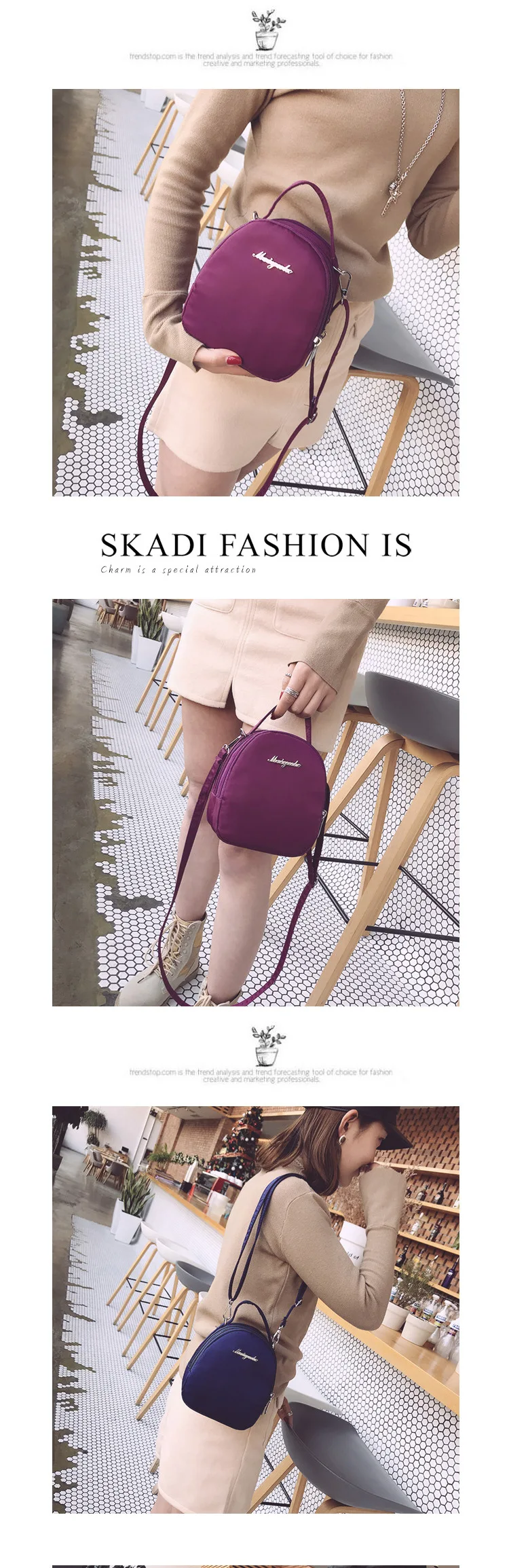 Bag Women's New Style Oxford Shoulder Bag Casual Outdoor Backpack Versatile a Generation of Fat Hand Backpack