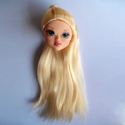 Новая голова куклы с темно-коричневыми кудрявыми волосами Аксессуары для Bratz куклы DIY микс-стиль девушка игрушка мода - Цвет: Красный