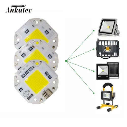 LED COB 칩 전구, 통합 스마트 IC 드라이버, 쿨 웜 화이트 풀 스펙트럼 조명, DIY, 20W, 30W, 50W, AC110V, 220V 6
