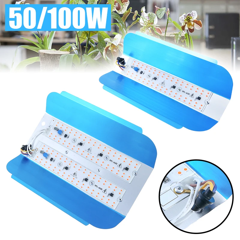 1pc 50W 100W LED Grow Light Hydroponic Vegetables Flower Plant Spectrum Lamps for Plants Flowers Greenhouses | Освещение