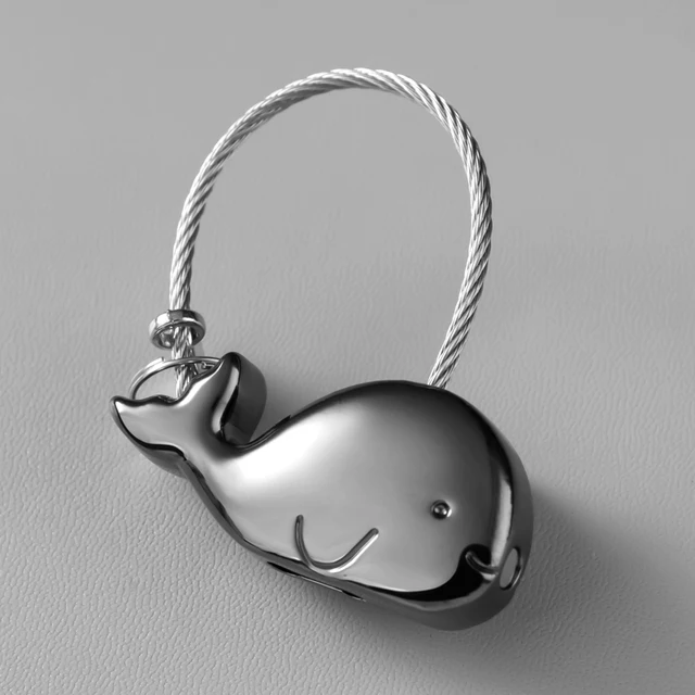 Good Luck Kiss Elephant Couple Keychain Pendant Wire Ring Chain Cute Cartoon Women Car Bag Backpack Ornaments Lovers Lanyard A fish