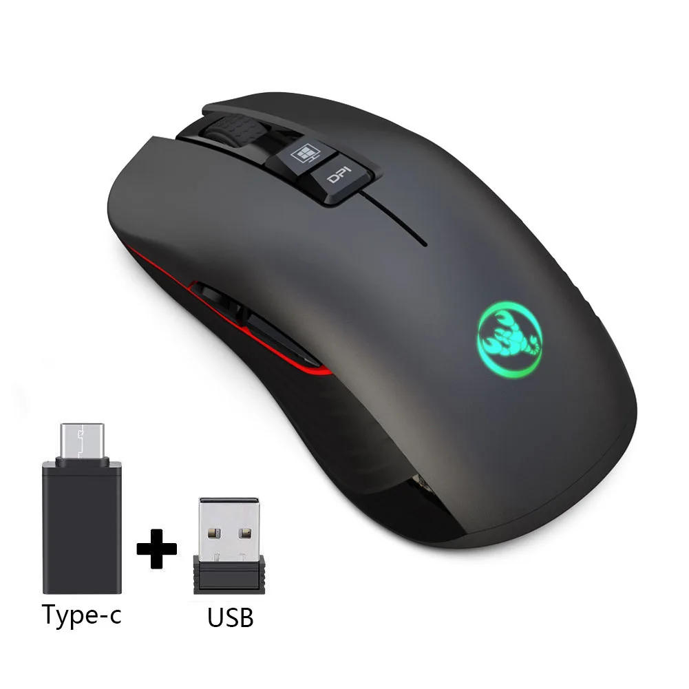 Оптическая USB перезаряжаемая Бесшумная Беспроводная игровая мышь светодиодный с подсветкой Регулируемый dpi подарок эргономичный красочный светильник бесшумный