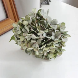 Silk Hydrangea Artificial Flowers for Home and Wedding Decor (Green)