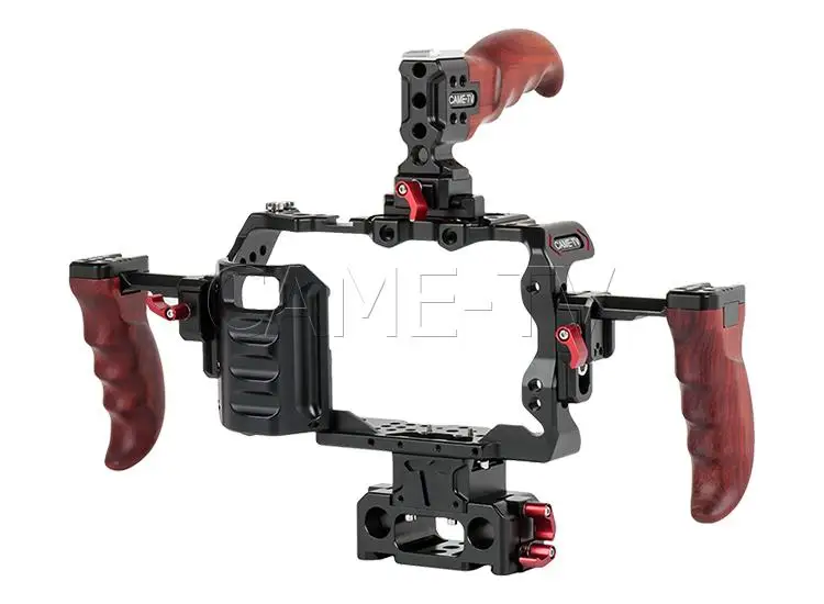 CAME-TV установка для Blackmagic Pocket cinema camera 4K с деревянными ручками