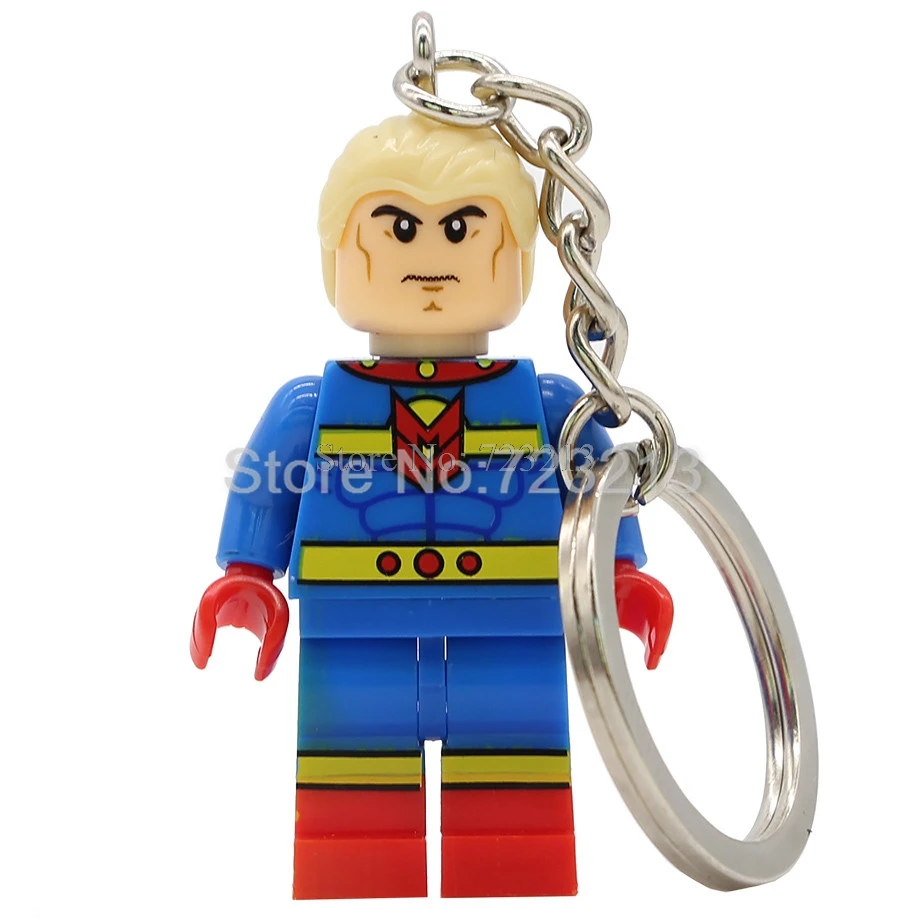 Супермен, супергерой Bizarro брелок в виде фигуры киборг вспышка Аквамен Скотт бесплатно Бэтмен мистер чудо строительные блоки модель игрушки - Цвет: Mr Miracle