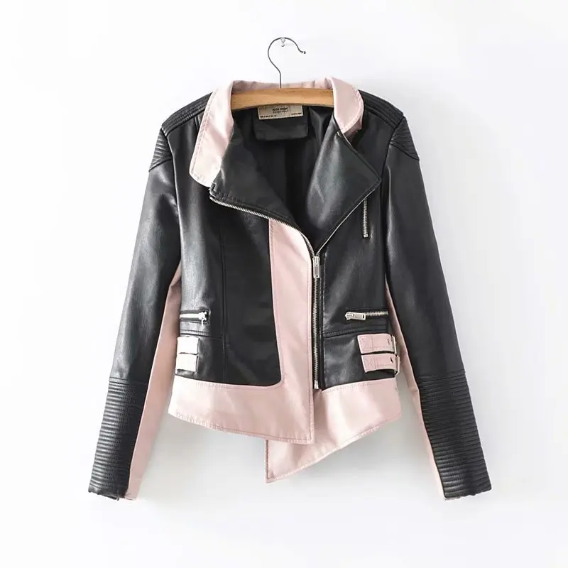 Новое поступление, Необычные AM1860 MS-73, европейский и американский стиль, цвет, молния, локомотив, кожаная куртка из искусственной кожи