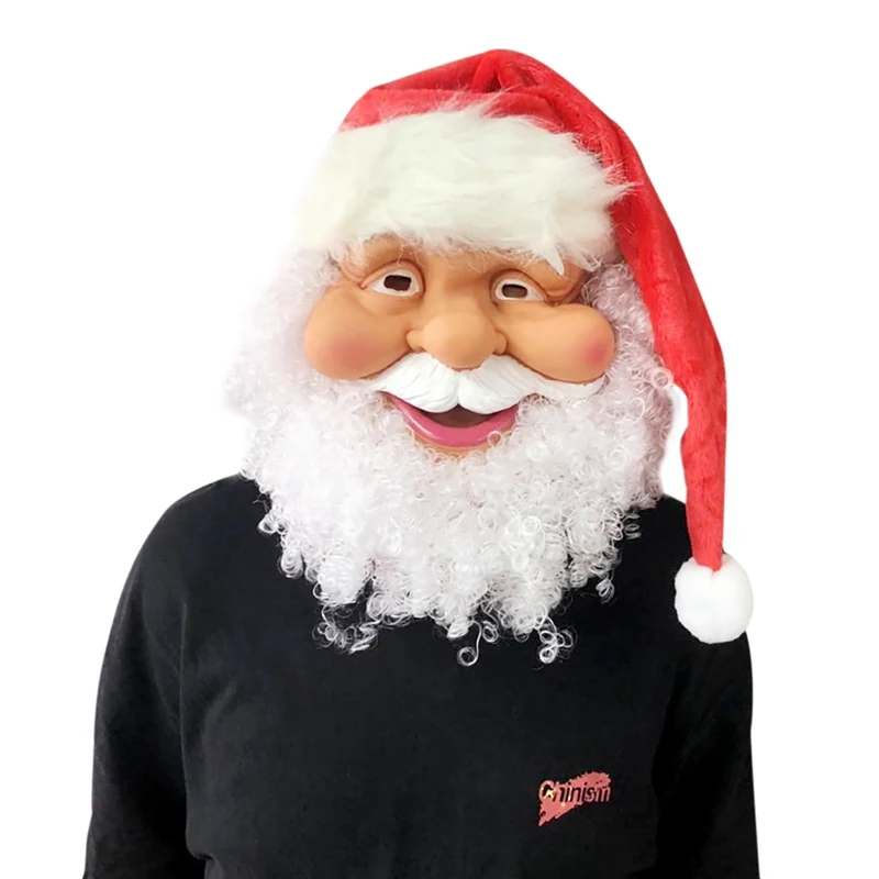 Санта Клаус маска полный уход за кожей лица Крытая вечерние маска Рождественский праздничный костюм аксессуары - Цвет: Santa mask