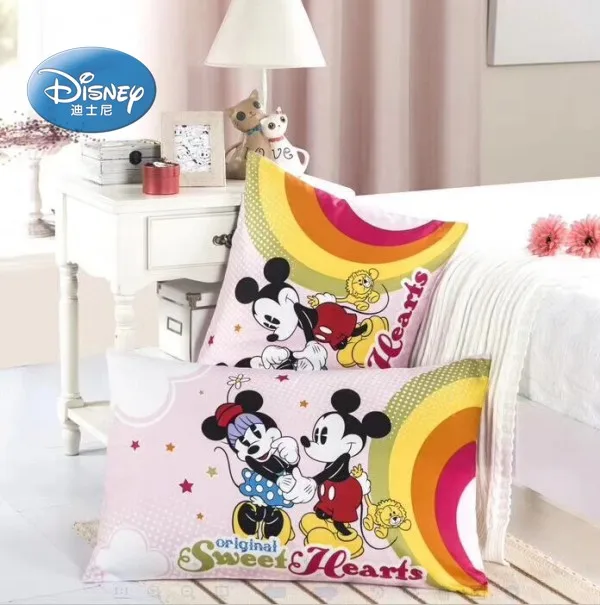 Disney хлопковые наволочки 2 шт. мультфильм Винни Русалка стежка принцесса пара наволочки декоративные наволочки 48x74 см - Цвет: Minnie Mickey 1