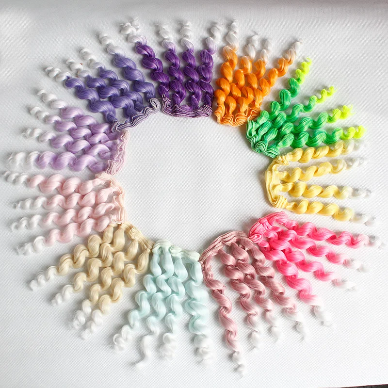 

DIY BJD Doll Wig 15*100CM Tress For Dolls Screw Curly Hair Extensions Curly Wig Doll Accessories For 1/3 1/4 1/6 BJD