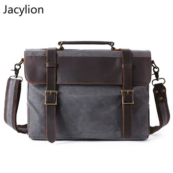

Multifunctional Leisure Bag Computer Bag Retro Shoulder Portable Briefcase American-style Retro Top Layer Crazy Horse Leather