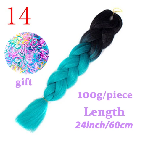 Hair Braid Synthetic Hair Extensions Jumbo False Braid Ombre Braiding Hair Pink Grey Blue Color Kanekalon - Цвет: #8