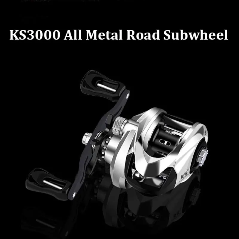 KS3000 Metal Fishing Reel Bait Casting Reel Low Profile Reel Lightweight Double Brake System
