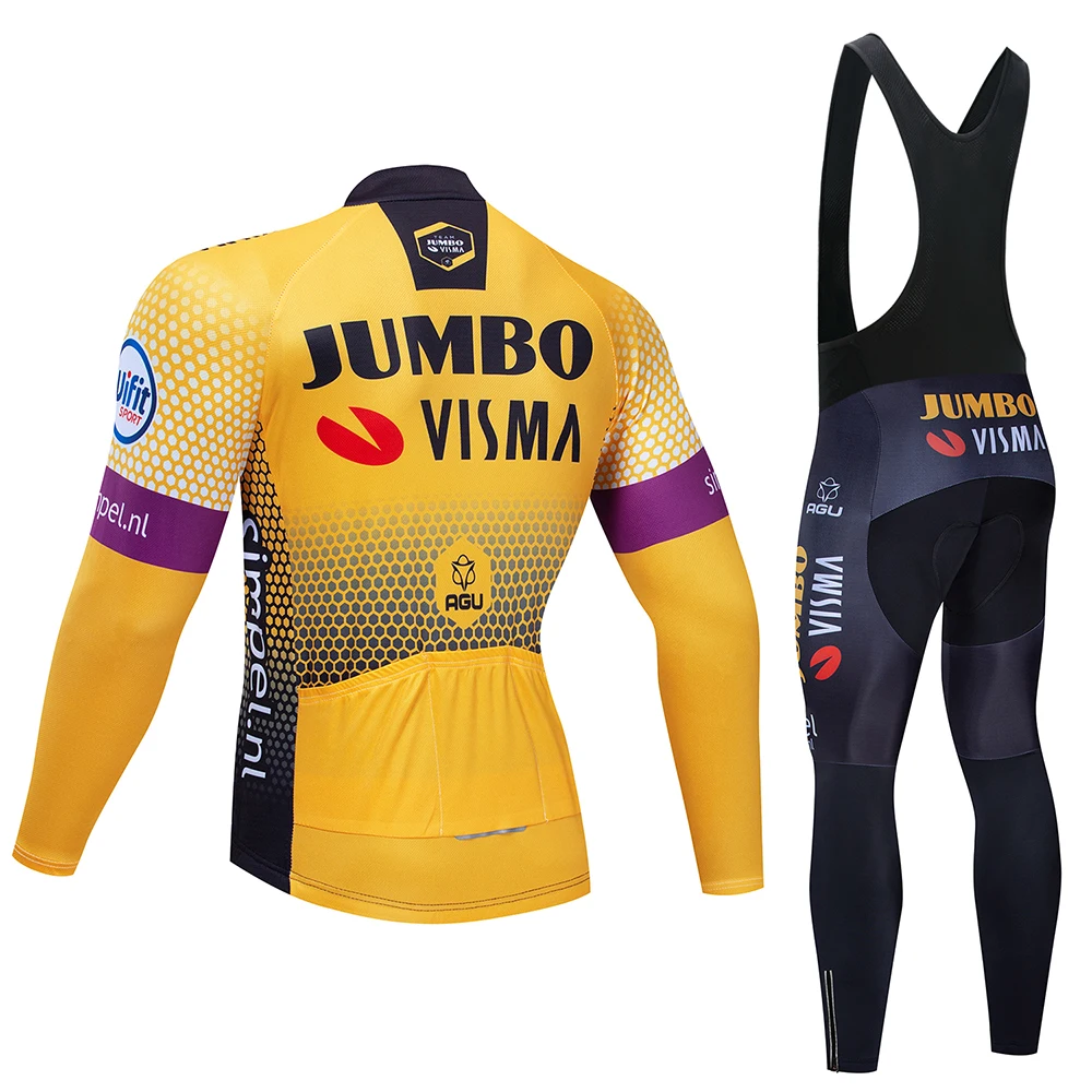 SPTGRVO Lairschda jumbo visma Зима Велоспорт JerseySet термо флис с длинным рукавом велосипед одежда Pro велосипедная одежда для горного велосипеда комплект одежды
