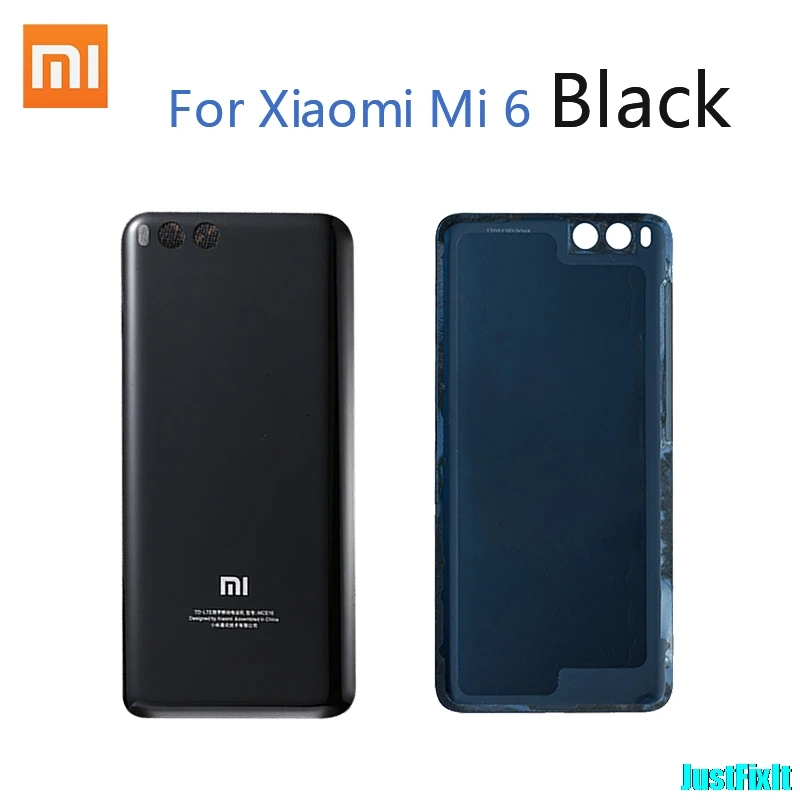 Черный Запасная задняя крышка для Xiao mi 6 mi 6, чехол для задней крышки, запасные части для ремонта - Цвет: Черный