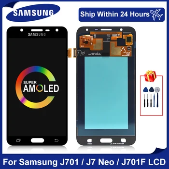 

Super AMOLED For Samsung Galaxy J701 LCD Display J7 Neo J701F Touch Screen Digitizer For J7 Nxt J7 Core J701M Replacement Parts