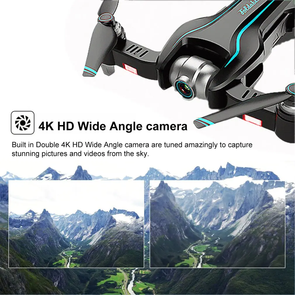 S17 RC Drone 4K двойная камера HD воздушная видео оптическое позиционирование потока один ключ Возврат Регулируемый угол камеры Вертолет игрушки